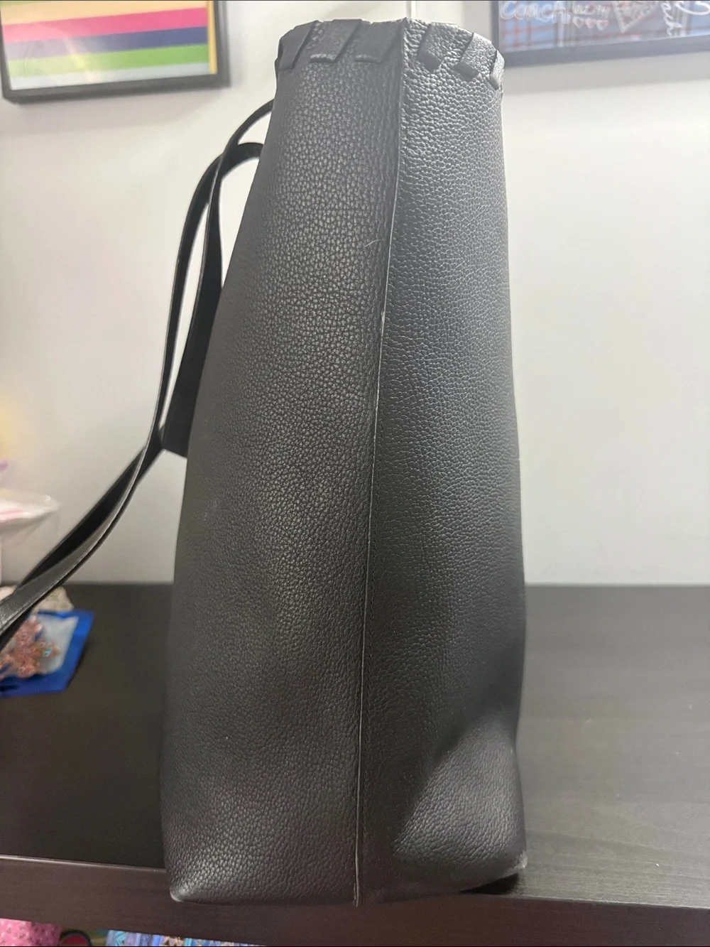 kate spade On Purpose Black Leather Tote with Tassel Accents